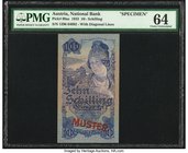 Austria Austrian National Bank 10 Schilling 2.1.1933 Pick 99as Specimen PMG Choice Uncirculated 64. 

HID09801242017