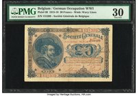 Belgium Societe Generale de Belgique 20 Francs 10.7.1918 Pick 89 PMG Very Fine 30. 

HID09801242017