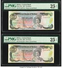 Belize Central Bank 10 Dollars 1.1.1987; 1.1.1989 Pick 48a; 48b Two Examples PMG Very Fine 25 EPQ. 

HID09801242017