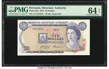Bermuda Monetary Authority 10 Dollars 1.4.1978 Pick 30a PMG Choice Uncirculated 64 EPQ. 

HID09801242017