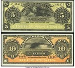 Costa Rica Banco de Costa Rica 5; 10 Pesos 1.4.1899 Pick S163r; S164r Remainders Choice Crisp Uncirculated. 

HID09801242017