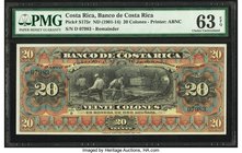 Costa Rica Banco de Costa Rica 20 Colones ND (1901-14) Pick S175r Remainder PMG Choice Uncirculated 63 EPQ. 

HID09801242017