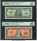 Cuba Banco Nacional de Cuba 5 Pesos; 100 1960; 1959 Pick 92a; 93a Two Examples PMG Superb Gem Unc 67 EPQ; Gem Uncirculated 66 EPQ. 

HID09801242017