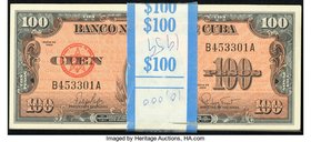 Cuba Banco Nacional de Cuba 100 Pesos 1959 Pick 93a Pack of 100 Consecutive Examples Crisp Uncirculated. 

HID09801242017