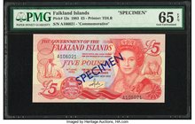 Falkland Islands Government of the Falkland Islands 5 Pounds 14.6.1983 Pick 12s Specimen PMG Gem Uncirculated 65 EPQ. 

HID09801242017
