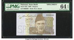 Pakistan State Bank of Pakistan 5 Rupees 2009 Pick 53bs Specimen PMG Choice Uncirculated 64 EPQ. 

HID09801242017