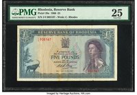 Rhodesia Reserve Bank of Rhodesia 5 Pounds 1.7.1966 Pick 29a PMG Very Fine 25. Splits.

HID09801242017