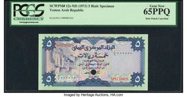 Yemen Yemen Arab Republic 5 Rials ND (1973) Pick 12s Specimen PCGS Gem New 65PPQ. One POC.

HID09801242017