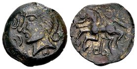 Gallia Belgica, Pagus Catulugi
Sanctuary of Bois l Abbe (Seine-Maritime), ca. 50-40 AD. Ӕ Viiricius, classe II, 2.37 gr. Male head with two locks and...