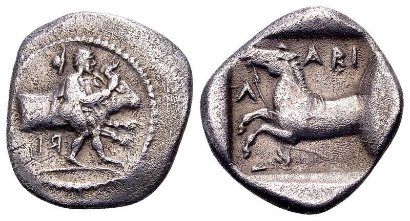 Thessaly, Larissa
Ca. 450-430 BC. AR hemidrachm, 2.98 gr. Thessalos right, wear...