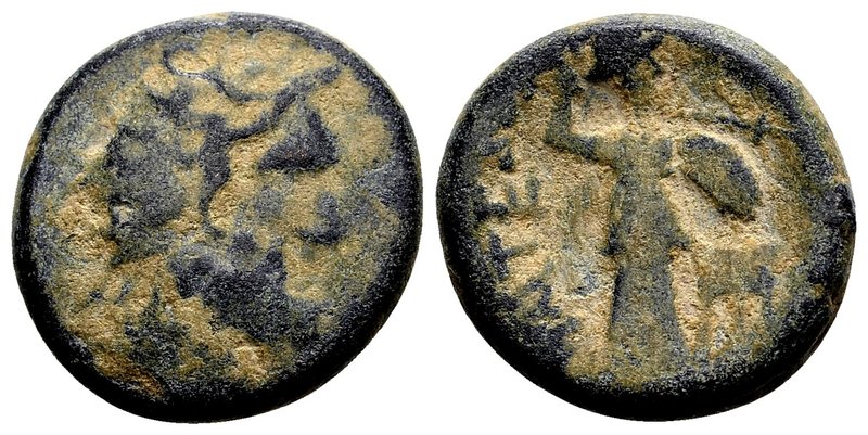 Phokis, Elateia. 
2nd century BC. AE18, 8.26 g. Head of Asklepios right / EΛATE...