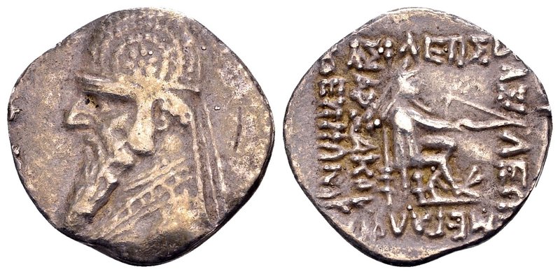 Kings of Parthia, Mithradates II 
 Rhagai, ca. 96-92 BC. AR drachm, 3.5 gr. Bus...