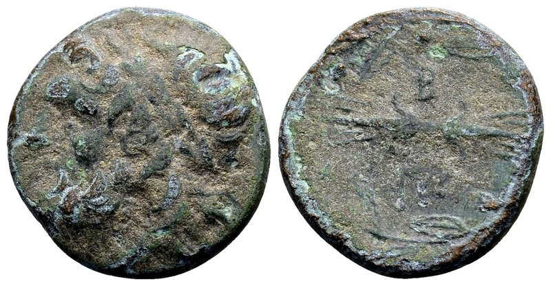 Kingdom of Epiros, Pyrrhos. 
Ca. 297-272 BC. Æ 18, 5.72 g. Laureate head of Zeu...