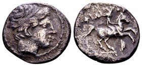 Kingdom of Macedon, Philip III Arrhidaios. 
Amphipolis, 323-318 BC. AR hemidrachm, 2.37 g. Laureate head of Apollo right / ΦIΛIΠΠOY rider on horsebac...