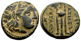 Kingdom of Macedon, Kassander. 
306-297 AD. Æ18, 7.17 g. Laureate head of Apollo right / BAΣIΛEΩΣ KAΣΣANΔΡOΥ tripod; in left field: K, in right field...