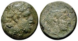 Thessaly, Phalanna. 
3rd century BC. Æ trichalkon, 6.43 g. Male head right / ΦΑΛΑΝΝΑΙΩΝ head of nymph right, hair in sakkos. BCD Thessaly II 593.2. V...