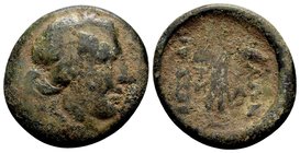 Thessaly, Thessalian League. 
Late 2nd-mid 1st century BC. Æ trichalkon, 6.97 g. Tima..., magistrate. Laureate head of Apollo right / ΘEΣΣA ΛΩN Athen...
