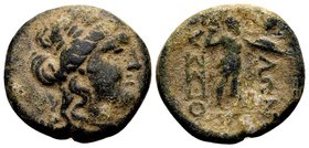 Thessaly, Thessalian League. 
Late 2nd-mid 1st century BC. Æ trichalkon, 8.08 g. Philok… and Asor..., magistrates. Laureate head of Apollo right / ΘE...