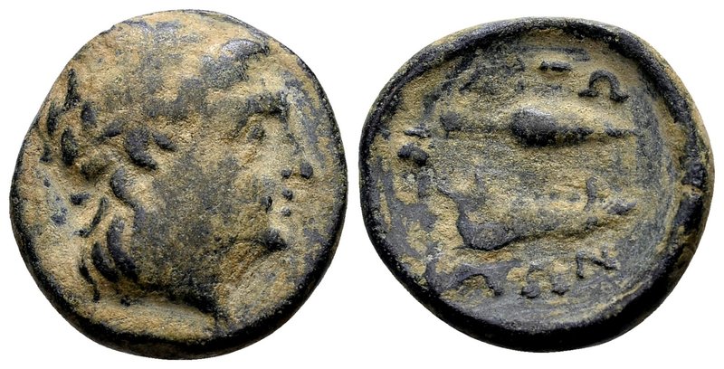 Aitolia, Aitolian League.
Ca. 290-220 BC. Æ hemiobol, 5.72 g. Laureate head of ...