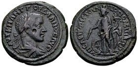 Gordian III
Moesia Inferior, Nikopolis ad Istrum, 241-244 AD. Æ 28, 14.32 gr. AYT K M ANT ΓOPΔIANOC AYΓ laureate, draped and cuirassed bust right / Y...