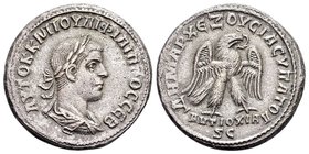 Syria, Antioch
Philip II, 249 AD. AR tetradrachm, 12.23 g. AVTOK K M IOVΛI ΦIΛIΠΠOC CEB laureate, draped, cuirassed bust of Philip II right; below bu...