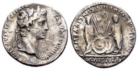 Augustus
Rome, 7-6 BC. AR denarius, 3,68 g. CAESAR AVGVSTVS DIVI F PATER PATRIAE laureate head of Augustus right / AVGVSTI F COS DESIG PRINC IVVENT G...