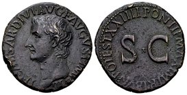 Tiberius
Rome, 22-23 AD. AE as, 11.25 g. TI CAESAR DIVI AVG F AVGVST IMP VIII bare head of Tiberius left / PONTIF MAXIM TRIBVN POTEST XXIIII legend a...