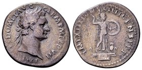 Domitian
Rome, 88 AD. AR denarius, 3.01 g. IMP CAES DOMIT AVG GERM P M TR P VII laureate head right / IMP XIIII COS XIIII CENS P P P Minerva standing...