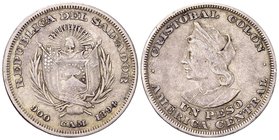 El Salvador
1 peso 1894. AR, 25.02 g. Km-115. VF
