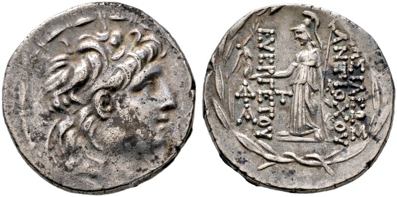 Syria. Antiochos VII. Euergetes 138-129 v. Chr. Tetradrachme -Antiochia-. Büste ...