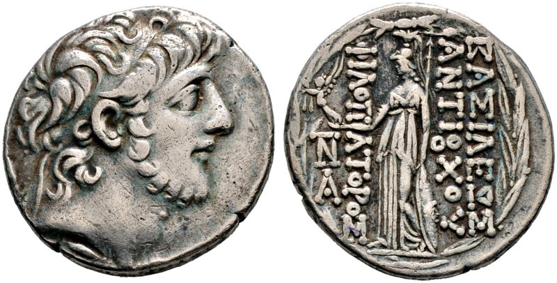 Syria. Antiochos IX. Kyzikenos 114-95 v. Chr. Tetradrachme -Antiochia-. Büste mi...