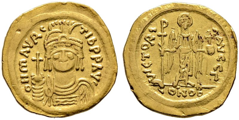Mauricius Tiberius 582-602. Solidus 583/84-602 -Constantinopolis-. 3. Offizin. E...