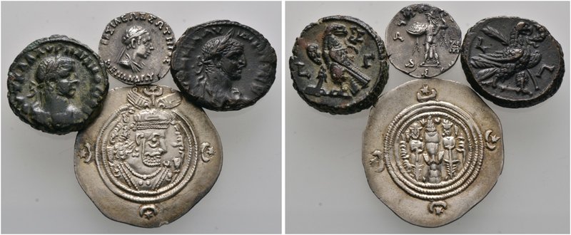 Griechische, keltische, römische, byzantinische und orientalische Münzen. 4 Stüc...