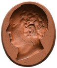 Intaglio. 1. Hälfte 19. Jahrhundert. Kopf König Maximilians I. von Bayern (1806-1825) nach links. Roter Jaspis. 12,2 x 14,5 mm
feiner Schnitt, vorzügl...