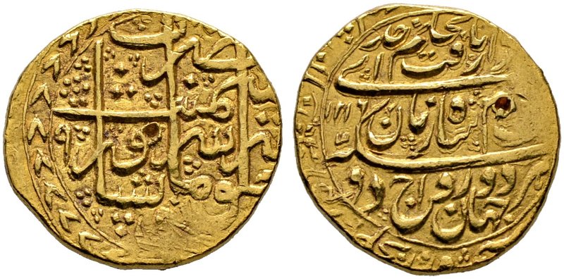 Afghanistan-Durrani. Shah Zaman AH 1207-1216 / AD 1793-1801. Mohur AH 1216, Jahr...