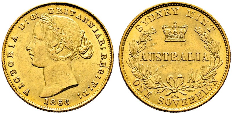 Australien. Victoria 1837-1901. Sovereign 1866 -Sydney-. KM 4, Fr. 10, Schl. 818...