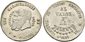 Bolivien. Republik. 1/2 Melgarejo 1865 -Potosi-. KM 145.2.
selten in dieser Erhaltung, vorzüglich
