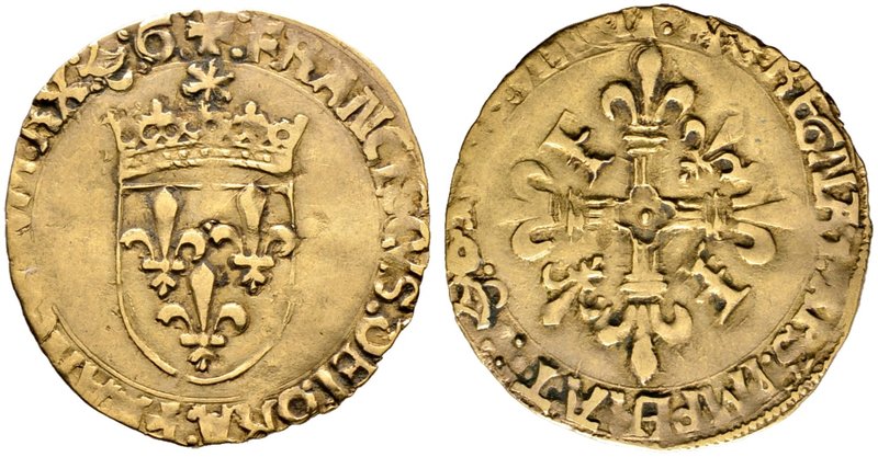 Frankreich-Königreich. Francois I. 1515-1547. Ecu d'or au soleil o.J. (1519) -Bo...