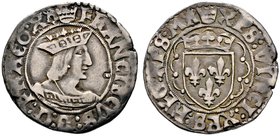 Frankreich-Königreich. Francois I. 1515-1547. Demi Teston o.J. -Tours-. 5e type. Gekröntes Brustbild nach rechts / Gekrönter Wappenschild im verzierte...