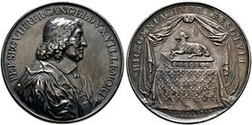 Frankreich-Königreich. Louis XIV. 1643-1715. Silbermedaille 1663 von J. Warin (unsigniert), auf Pierre Séguier, Herzog von Villemort (1588-1672). Brus...