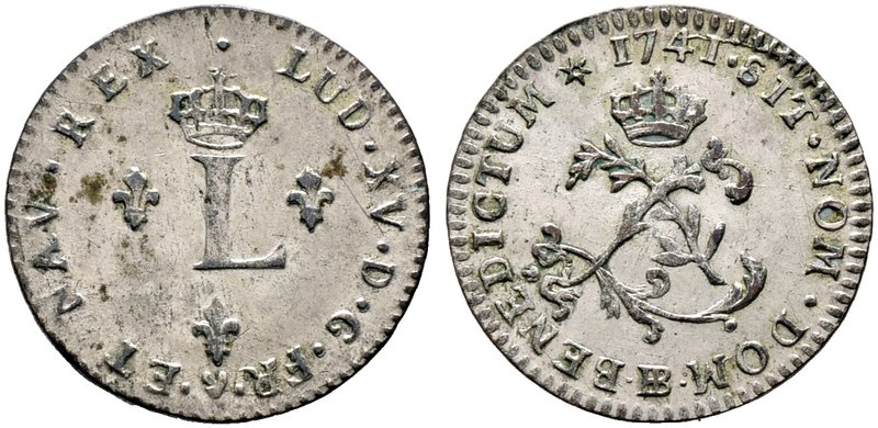 Frankreich-Königreich. Louis XV. 1715-1774. Double Sol (2 sous) en billon 1741 -...