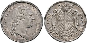 Frankreich-Königreich. Louis XV. 1715-1774. Jetonartige Silbermedaille 1770 von B. Duvivier. COMITIA BURGUNDIAE. Belorbeerte Büste nach rechts / Gekrö...