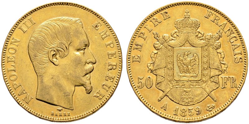 Frankreich-Königreich. Napoleon III. 1852-1870. 50 Francs 1859 -Paris-. Gad. 111...