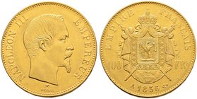 Frankreich-Königreich. Napoleon III. 1852-1870. 100 Francs 1856 -Paris-. Gad. 1135, Fr. 569, Schl. 259. 32,36 g
sehr schön-vorzüglich
