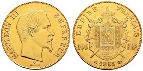 Frankreich-Königreich. Napoleon III. 1852-1870. 100 Francs 1859 -Paris-. Gad. 1135, Fr. 569, Schl. 262. 32,32 g
fast vorzüglich