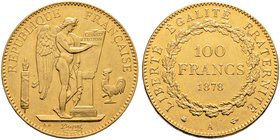 Frankreich-Königreich. Dritte Republik. 100 Francs 1878 -Paris-. Typ Genius. Gad. 1137, Fr. 590, Schl. 400. 32,32 g
fast vorzüglich