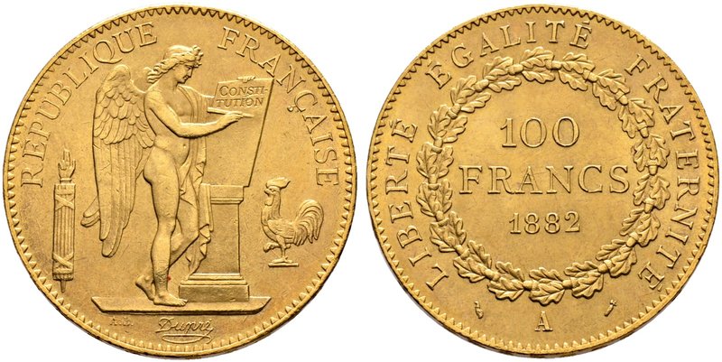 Frankreich-Königreich. Dritte Republik. 100 Francs 1882 -Paris-. Gad. 1137, Fr. ...