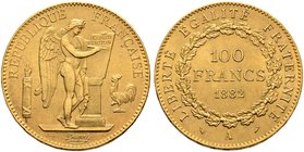 Frankreich-Königreich. Dritte Republik. 100 Francs 1882 -Paris-. Gad. 1137, Fr. 590, Schl. 403. 32,38 g
vorzüglich