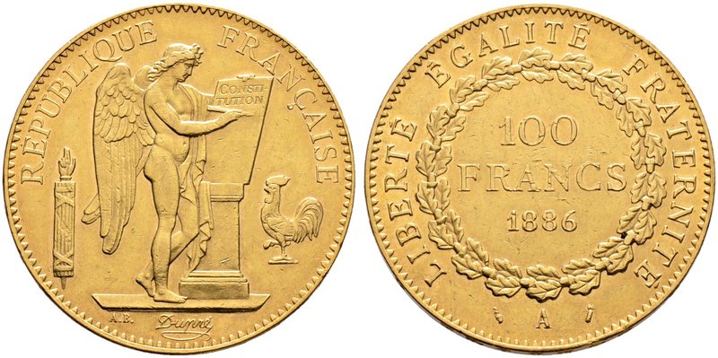 Frankreich-Königreich. Dritte Republik. 100 Francs 1886 -Paris-. Gad. 1137, Fr. ...