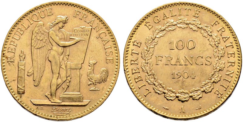 Frankreich-Königreich. Dritte Republik. 100 Francs 1904 -Paris-. Gad. 1137, Fr. ...